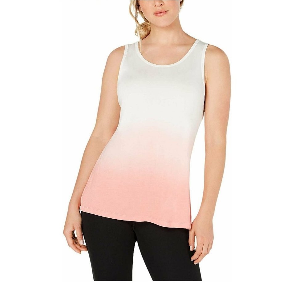 Ideology Womens Tie-Dyed Cutout-Back Tank Top, Tie Dyed Peach Kiss, Medium